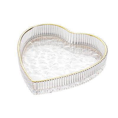 Catchall Tray For Entryway, Jewelry Tray Organizer, Heart Shaped Glass Vanity Organizer For Make Up Skincare Perfume Trinket Bathroom Dresser Table Tops Home Decor Gift For Women ( Size : Style1 )