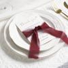 HUIHUANG Wedding Thank You Place Setting Cards with Burgundy Chiffon Ribbon, for Weddings Favors, Receptions, Parties, Events and Celebrations-Pack of 50, 4 x 6 inch add to your Table Centerpieces view 1
