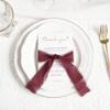 HUIHUANG Wedding Thank You Place Setting Cards with Burgundy Chiffon Ribbon, for Weddings Favors, Receptions, Parties, Events and Celebrations-Pack of 50, 4 x 6 inch add to your Table Centerpieces view 2