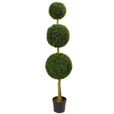 Unknown1 5.5' Triple Ball Boxwood Artificial Topiary Tree Uv Resistant (Indoor/Outdoor)