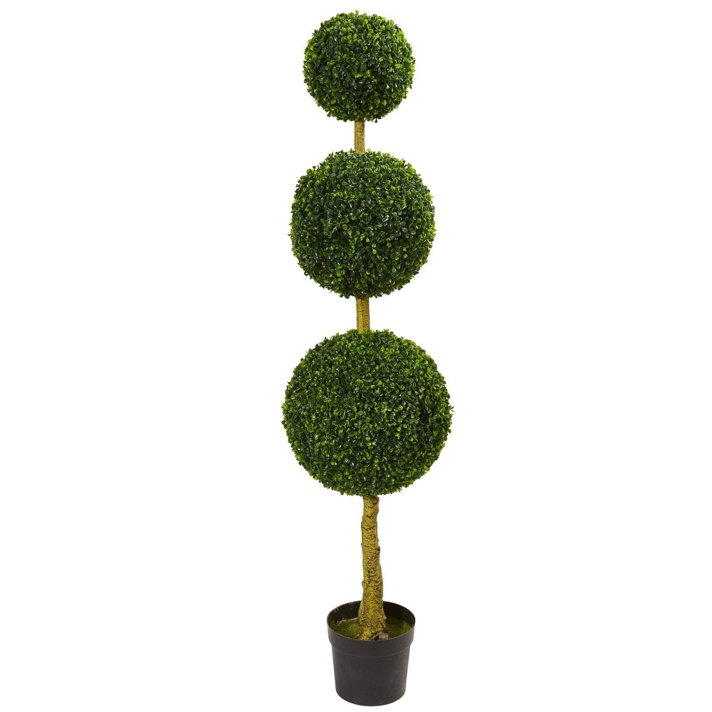 Unknown1 5.5' Triple Ball Boxwood Artificial Topiary Tree Uv Resistant (Indoor/Outdoor)