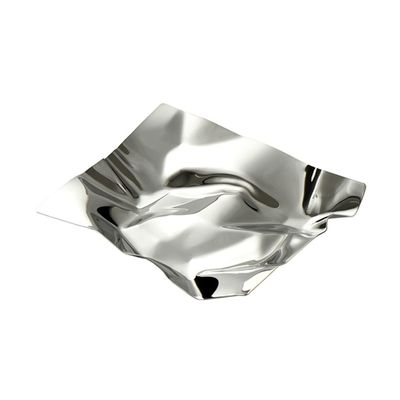 Decorative Trays for Home Decor, Metal Tray End Table, Golden Stainless Steel Fruit Platter Bath Vanity Counter Bathroom Plate for Jewelry Key Walley Glasses Tray for Enterway (Color : Silver)