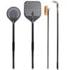 SHANGPEIXUAN Pizza Turning Peel 9 Inch Perforated Pizza Peel and Pizza Brush Ash Rake 4 Piece Wood Fired Commercial Pizza Oven Utensil Kit with 40-Inch Aluminum Handle view 1