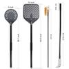 SHANGPEIXUAN Pizza Turning Peel 9 Inch Perforated Pizza Peel and Pizza Brush Ash Rake 4 Piece Wood Fired Commercial Pizza Oven Utensil Kit with 40-Inch Aluminum Handle view 2