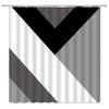 Abstract Geometric Shower Curtain Black White Gray Modern Geometry Triangle Pattern Contemporary Mid Century Art Striped Shapes Fabric Home Bathroom Decor Set with Hooks67" Wx70 H view 1