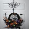 Unknown1 17" Halloween Boo Wreath Hanger Black Steel view 2