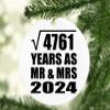 Designsify Christmas Tree Decoration, 69th Anniversary Square Root of 4761 Years As Mr & Mrs 2024, Circle Ornament, Gifts for Birthday Valentines Mom Mothers Fathers Day Party, to Men Women Him view 2