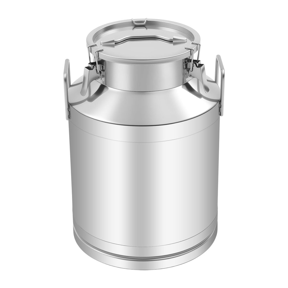 50L Stainless Steel Milk Can, 13 Gallon Heavy Duty Milk Jug Bucket, Old Fashion Jug Vases, Silicone Sealed, Wine Liquid Container Storage, 50 Liters/13 Gallon (US Stock)