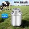 50L Stainless Steel Milk Can, 13 Gallon Heavy Duty Milk Jug Bucket, Old Fashion Jug Vases, Silicone Sealed, Wine Liquid Container Storage, 50 Liters/13 Gallon (US Stock) view 2