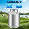 50L Stainless Steel Milk Can, 13 Gallon Heavy Duty Milk Jug Bucket, Old Fashion Jug Vases, Silicone Sealed, Wine Liquid Container Storage, 50 Liters/13 Gallon (US Stock) view 3