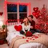 JMEXSUSS Red Valentines Day Decor Lights Clear Wire, 66ft 200 LED Red Christmas String Twinkle Fairy Lights Outdoor Indoor Plug in for Room Party Tree Valentines Day Decorations view 4