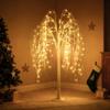 Fanshunlite 5FT Lighted Weeping Willow Tree with 216 LED Fairy Lights, Artificial Twig Tree for Indoor Outdoor Christmas Halloween Wedding Party Home Garden Decor, Warm White view 2