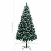 'vidaXL Artificial Christmas Tree with LEDs, Ball Set, Pinecones - Green & White, 82.7" Height, PVC, Steel, Plastic Construction with Metal Base, Indoor Celebratory Decor view 2
