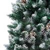 'vidaXL Artificial Christmas Tree with LEDs, Ball Set, Pinecones - Green & White, 82.7" Height, PVC, Steel, Plastic Construction with Metal Base, Indoor Celebratory Decor view 3