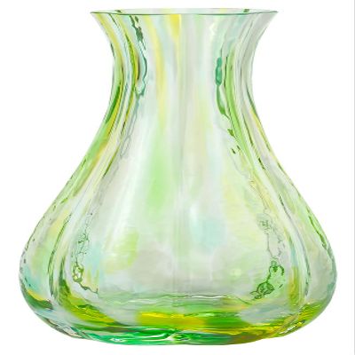 Aderia Tsugaru Vidro F-79794 Vase, 3.1 x 5.9 inches (8 x 15 cm), Forest Green, Comes in a Presentation Box, Made in Japan