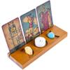 Curawood Tarot Card Holder Stand - Display Your Daily Draw - Witchy Gifts for Women, Tarot Accessories, Wiccan Altar Supplies, Witchcraft Decor, Divination Tools - 3-Card Stand with Etched Moon view 1