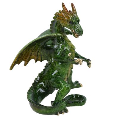 AB Tools Green Standing Dragon Resin Fantasy Sculpture Statue House Ornament Figurine