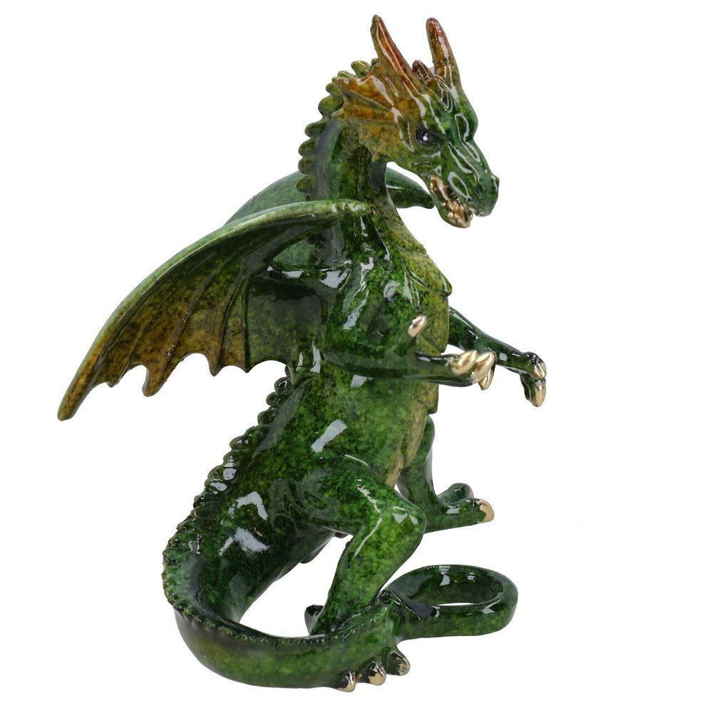AB Tools Green Standing Dragon Resin Fantasy Sculpture Statue House Ornament Figurine
