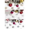 GOODSH White Christmas Tree Skirt Large Faux Fur Xmas Tree Mat with Sequin Maple Leaf, Holiday Party Christmas Tree Decorations Ornaments Indoor Outdoor,Silver-122cm(48inch) view 3