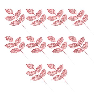 TOYANDONA 10pcs Decorative Fake Leaves for Christmas Wreaths Vivid Xmas Ornament Adornment for Home Parties and Festive Decor