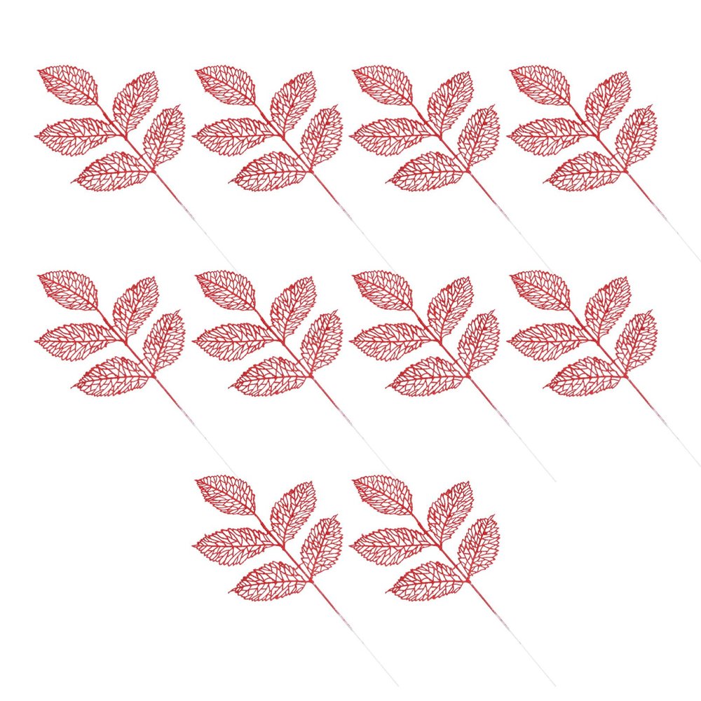 TOYANDONA 10pcs Decorative Fake Leaves for Christmas Wreaths Vivid Xmas Ornament Adornment for Home Parties and Festive Decor