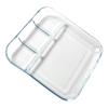 OSALADI Sushi Plates Clear Glass Dumpling Plates 4 Grids Vinegar Dish Sauce Compartment Japanese Plates Dip for Dumpling Snack view 1