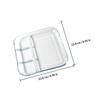 OSALADI Sushi Plates Clear Glass Dumpling Plates 4 Grids Vinegar Dish Sauce Compartment Japanese Plates Dip for Dumpling Snack view 2