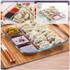 OSALADI Sushi Plates Clear Glass Dumpling Plates 4 Grids Vinegar Dish Sauce Compartment Japanese Plates Dip for Dumpling Snack view 3