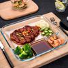 OSALADI Sushi Plates Clear Glass Dumpling Plates 4 Grids Vinegar Dish Sauce Compartment Japanese Plates Dip for Dumpling Snack view 4