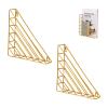 MOROBOR Wall-Mounted Magazine Rack, 2pcs Triangle Wall-Mounted Metal Wall Decoration Magazine Book Storage Rack 22.5x22.5x5cm Metal Creative Display Wall-Mounted Rack (Gold) view 1
