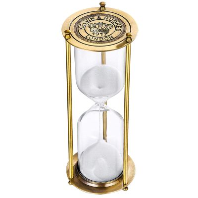 15 Minute Sand Timer, Vintage Hourglass,Antique Brass Sand Clock,Vintage Sand Watch 15 Min,Antiguo Reloj De Arena 15 Minuto,Metal Unique Sandglass for Gifts Games Cooking Home Decoration