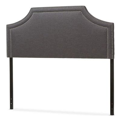 BOWERY HILL Fabric Upholstered Queen Headboard with Wood Frame in Gray