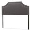 BOWERY HILL Fabric Upholstered Queen Headboard with Wood Frame in Gray view 1