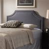 BOWERY HILL Fabric Upholstered Queen Headboard with Wood Frame in Gray view 2