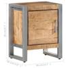 vidaXL Industrial Bedside Cabinet/Nightstand  15.7"x11.8"x19.7" Rough Mango Wood & Gray Iron Frame - Bedroom Storage Design with Large Compartment view 2