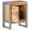 vidaXL Industrial Bedside Cabinet/Nightstand  15.7"x11.8"x19.7" Rough Mango Wood & Gray Iron Frame - Bedroom Storage Design with Large Compartment view 4