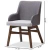 BOWERY HILL 32.68" H Mid-Century Fabric Dining Arm Chair in Gray (Set of 2) view 3
