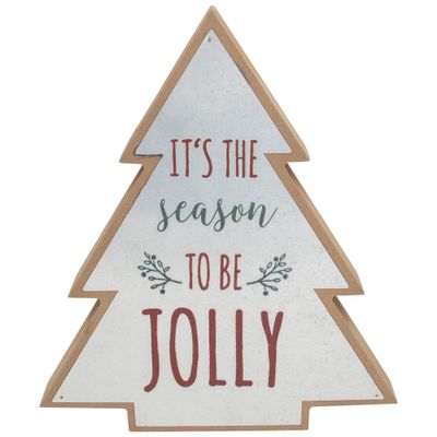 10" Tree Shaped Tis the Season to be Jolly Christmas Sign