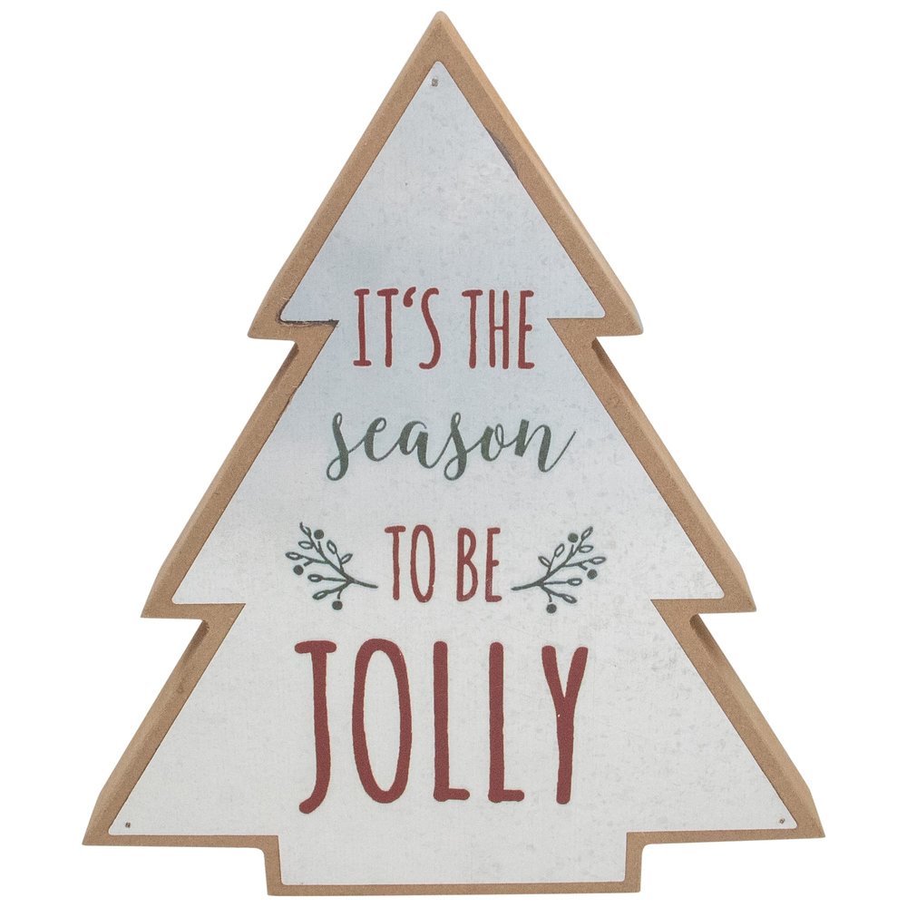 10" Tree Shaped Tis the Season to be Jolly Christmas Sign