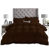 3 Piece Amuze Bedding Pom Pom Pinch Pleated Comforter Set 800 TC 100% Egyptian Cotton, White Vintage Pom-Pom Fringe Super Soft (Twin/Twin XL , Chocolate ) view 3