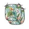 Ambesonne Leaf Chair Seating Cushion Set of 4, Vintage Retro 60s Seem Banana Palm Tree Leaves Flowers Hibiscus, Anti-Slip Seat Padding for Kitchen & Patio, 16"x16", Pale Caramel Burgundy view 1
