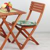 Ambesonne Leaf Chair Seating Cushion Set of 4, Vintage Retro 60s Seem Banana Palm Tree Leaves Flowers Hibiscus, Anti-Slip Seat Padding for Kitchen & Patio, 16"x16", Pale Caramel Burgundy view 4