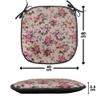 Ambesonne Flower Chair Seating Cushion Set of 2, Floral Pattern with Roses Twig Warm Colors Flower Arrangement Bouquets, Anti-Slip Seat Padding for Kitchen & Patio, 16"x16", Tan Pink Dark Green view 4