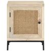 vidaXL Cabinet, Side End Table with Storage, Accent Table for Bedroom Closet Living Room, Industrial Style, Solid Wood Mango and Natural Cane view 3