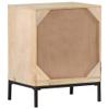 vidaXL Cabinet, Side End Table with Storage, Accent Table for Bedroom Closet Living Room, Industrial Style, Solid Wood Mango and Natural Cane view 4