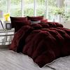 1 Piece Amuze Bedding Pom Pom Pinch Pleated Comforter Set 800 TC 100% Egyptian Cotton, White Vintage Pom-Pom Fringe Super Soft (Full/Queen , Wine ) view 1