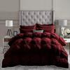 1 Piece Amuze Bedding Pom Pom Pinch Pleated Comforter Set 800 TC 100% Egyptian Cotton, White Vintage Pom-Pom Fringe Super Soft (Full/Queen , Wine ) view 2