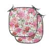 Ambesonne Watercolor Flower Chair Seating Cushion Set of 4, Victorian Floral Pattern Painting Style Print with Peonies Roses, Anti-Slip Seat Padding for Kitchen & Patio, 16"x16", White Pink Blush view 1