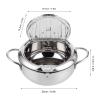 Frying Pot, Japanese Fryer Pot, Stainless Steel Deep Frying Cookware with Thermometer, Lid, Oil Drip Drainer Rack(Large 24cm) view 4