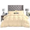 5 Piece Amuze Bedding Pom Pom Pinch Pleated Comforter Set 800 TC 100% Egyptian Cotton, White Vintage Pom-Pom Fringe Super Soft (King/Cal King , Ivory ) view 3